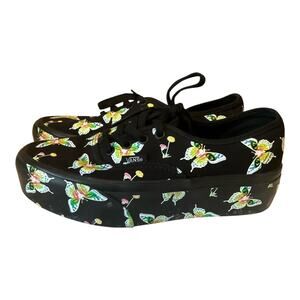 Vans Sneakers Women 7.5 Black Butterfly Platform